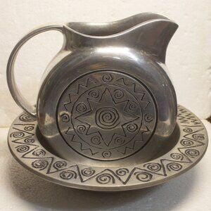 Vintage Wilton Company Armetale Reggae Pitcher and Bowl